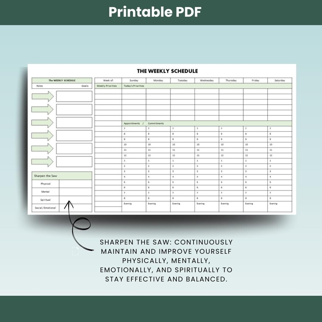Buy The Weekly Schedule Stephen Covey The 7 Habits Of Highly Effective People Printable PDF Online In India Etsy Buy The Weekly Schedule Stephen Covey The 7 Habits Of Highly Effective People Printable PDF Online In India Etsy