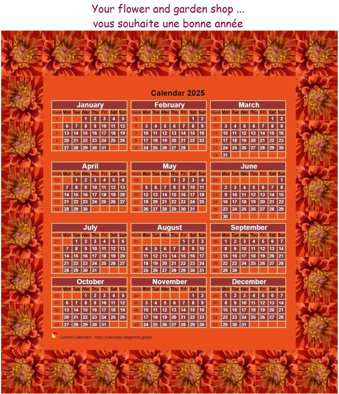 Calendar 2025 Annual To Print 3 Columns 4 Lines