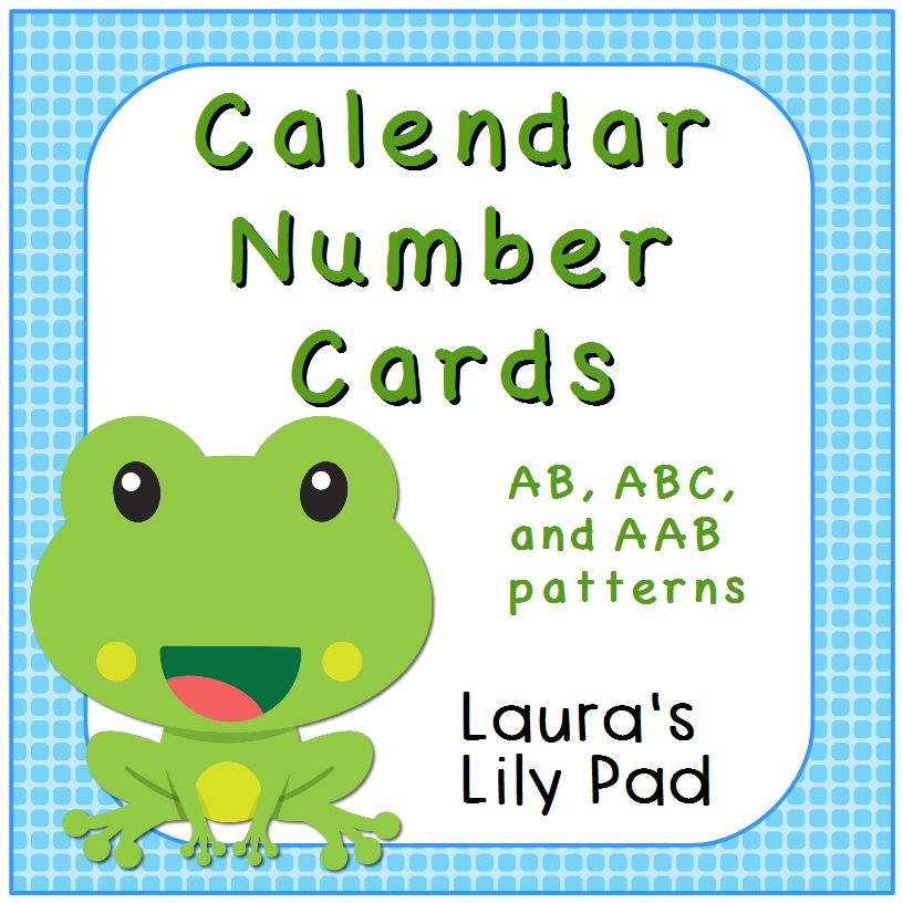 Calendar Number Cards Frog Pond Theme Made By Teachers