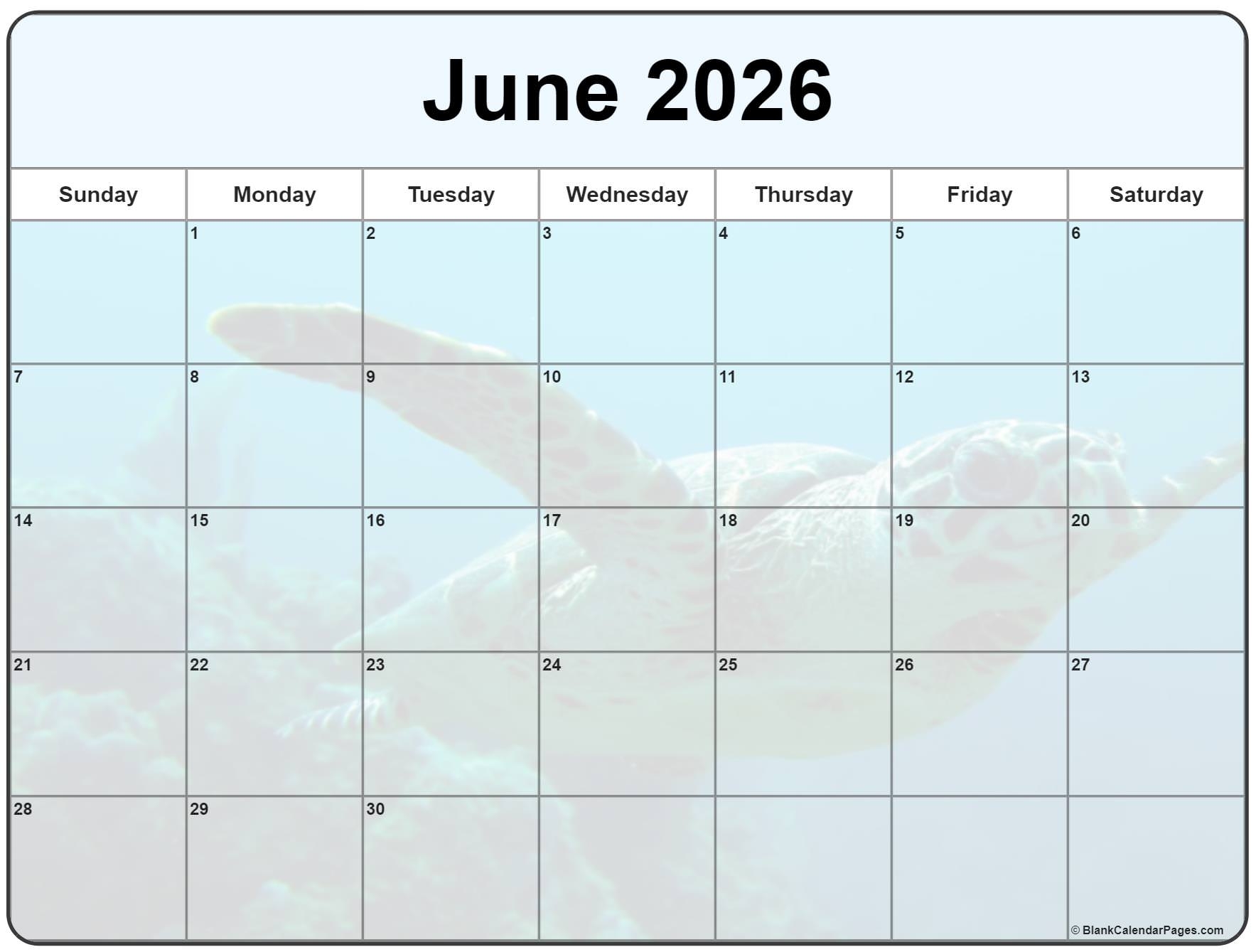 Calendar Printable June 2026