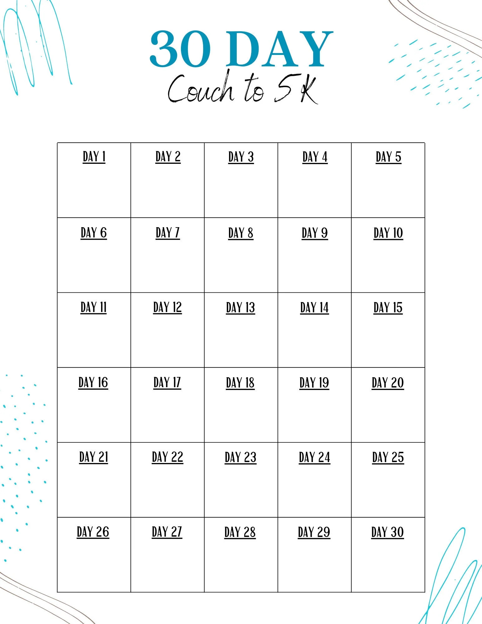 Couch To 5K Plan Race Prep Digital Download Printable Running Plan Etsy