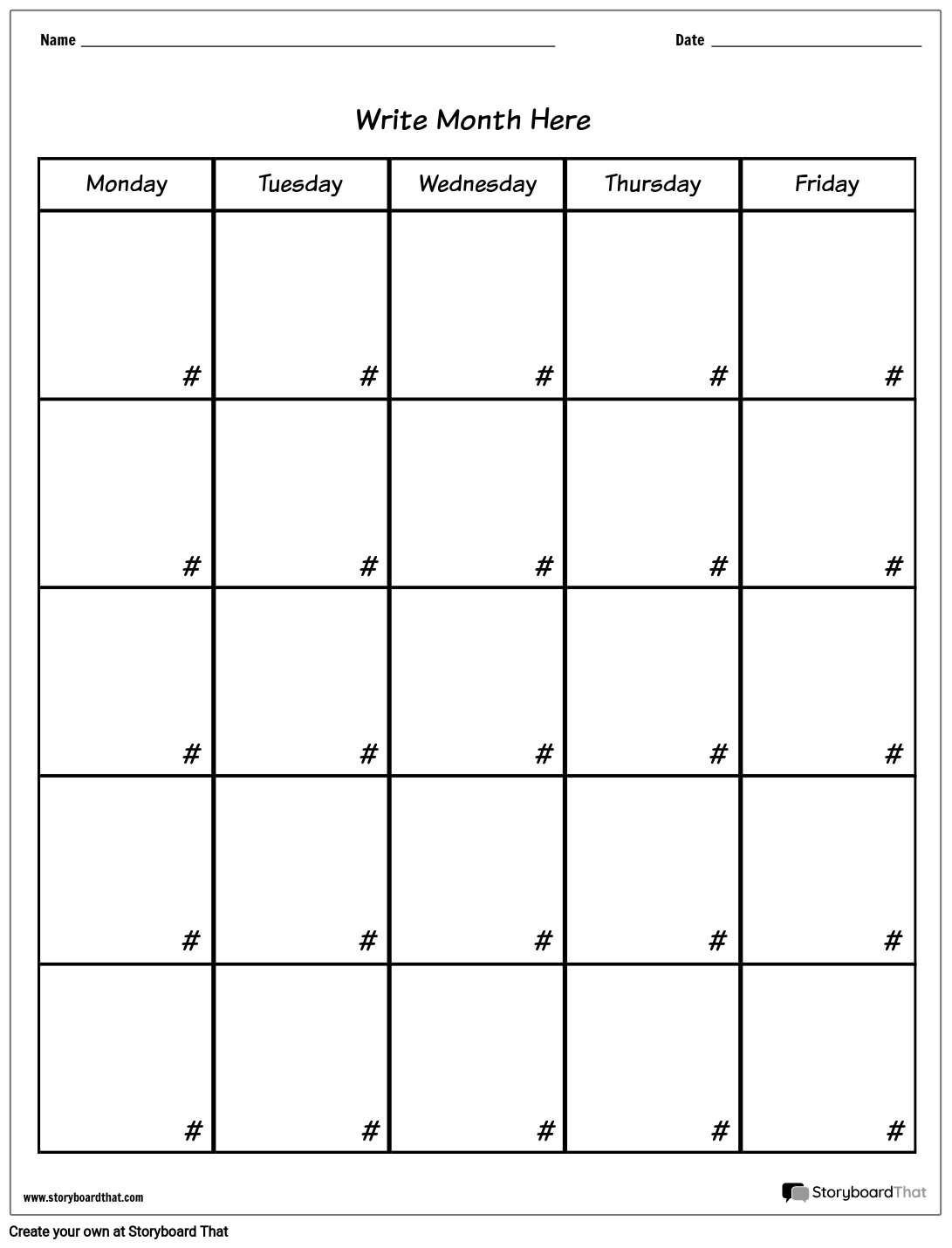 Create Printable Calendars With Storyboard That In 2025 Create Printable Calendars With Storyboard That In 2025