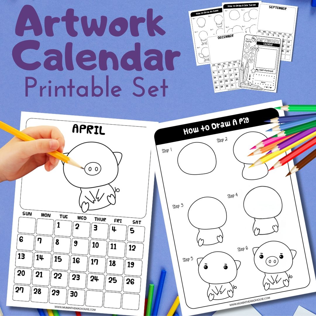 Create Your Own Artwork Calendar A Fun I Can Draw Printable For Kids 