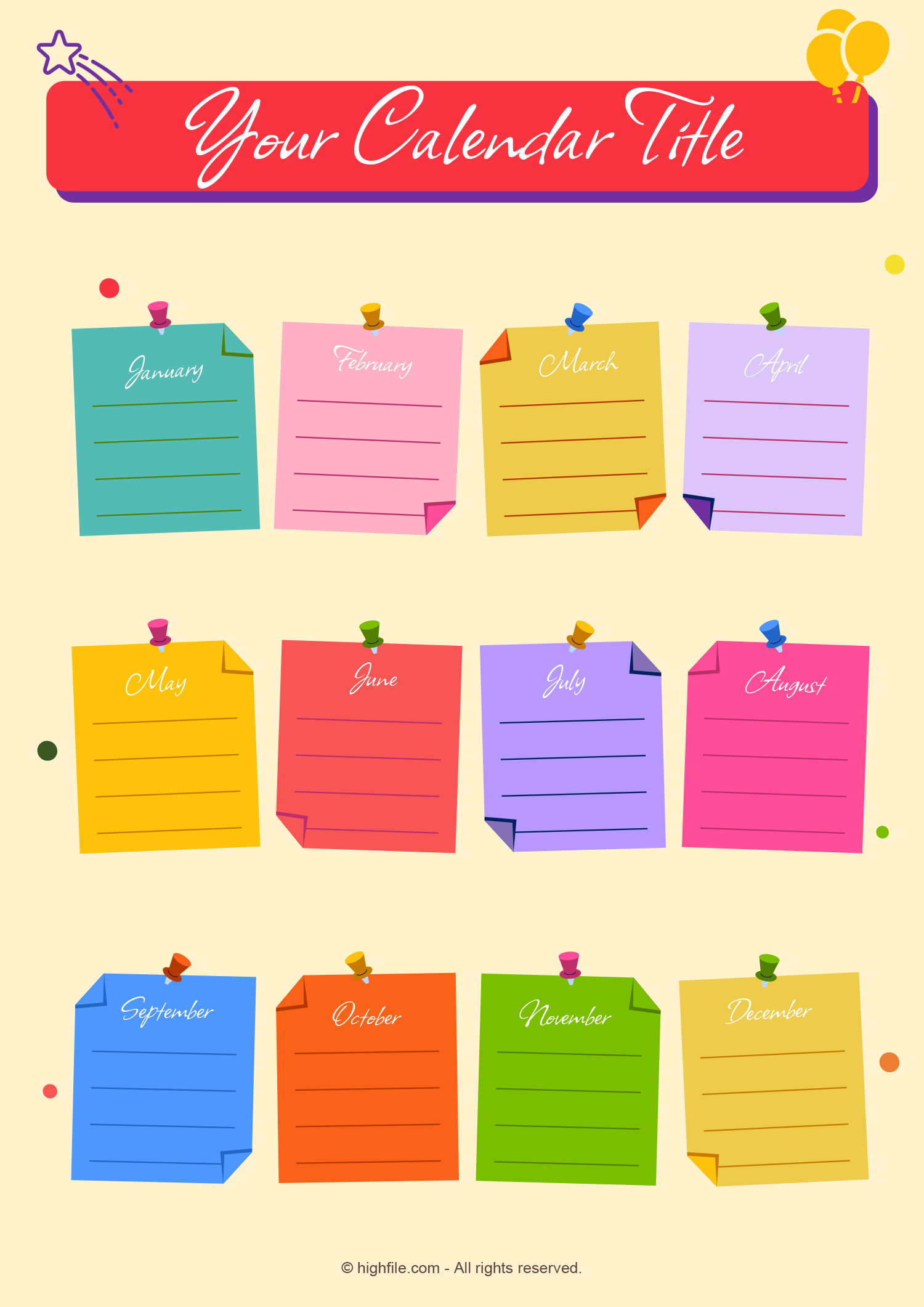 Cute Blank Calendar Template Word Google Docs Highfile