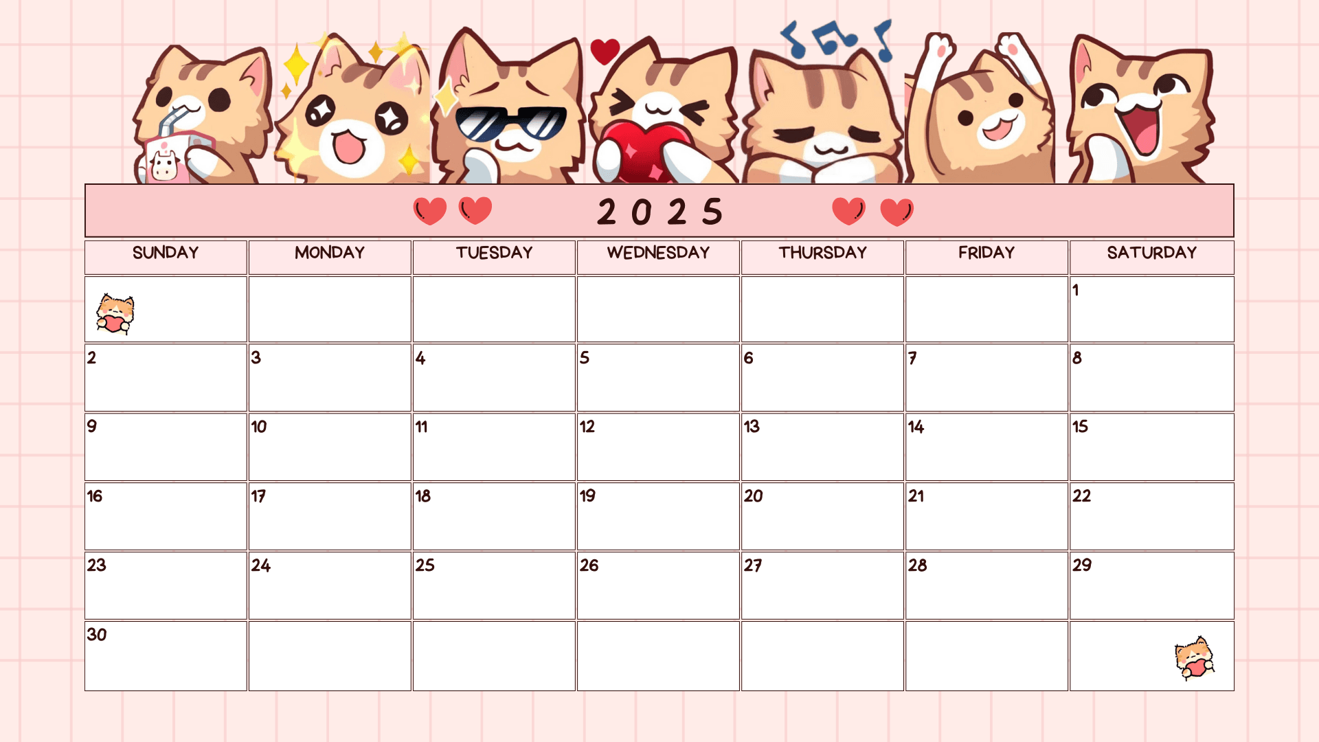 Cute Cat Calendar 2025 By Renzbusinessorg Raket PH