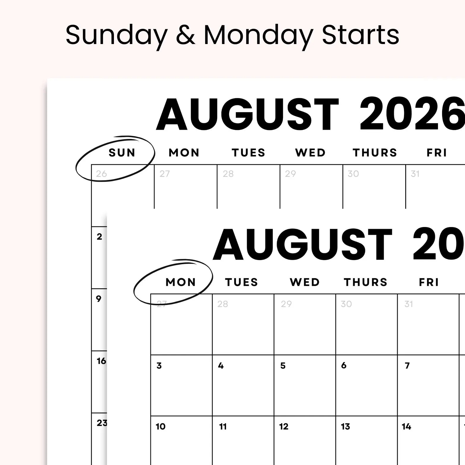 Dated August 2026 Minimalist Monthly Calendar Printable PDF Instant Digital Download Dated Monthly Planner 2026 Sunday Monday Start Etsy Dated August 2026 Minimalist Monthly Calendar Printable PDF Instant Digital Download Dated Monthly Planner 2026 Sunday Monday Start Etsy