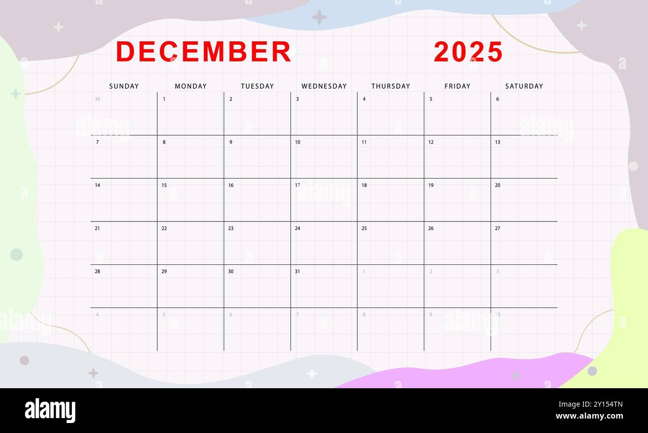 Cute December 2025 Calendar Printable