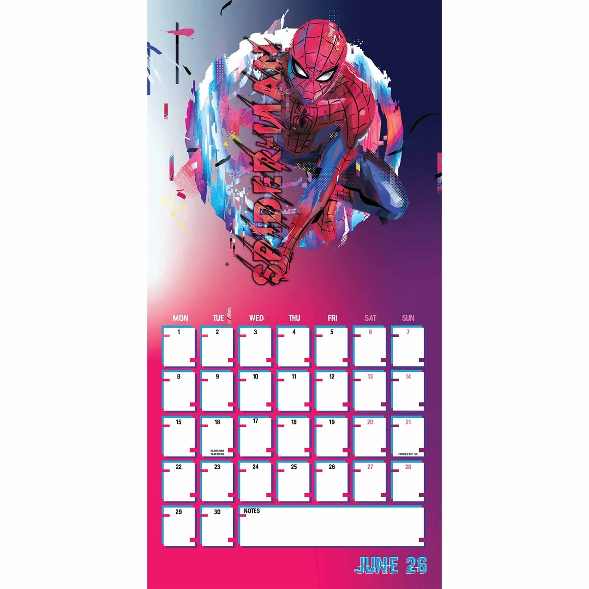 Disney Marvel Spiderman Calendar 2026
