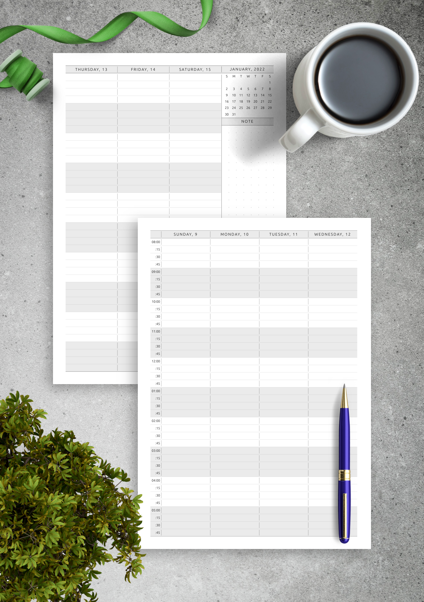 Download Printable Appointment Calendar Template Vertical Two Page Layout PDF