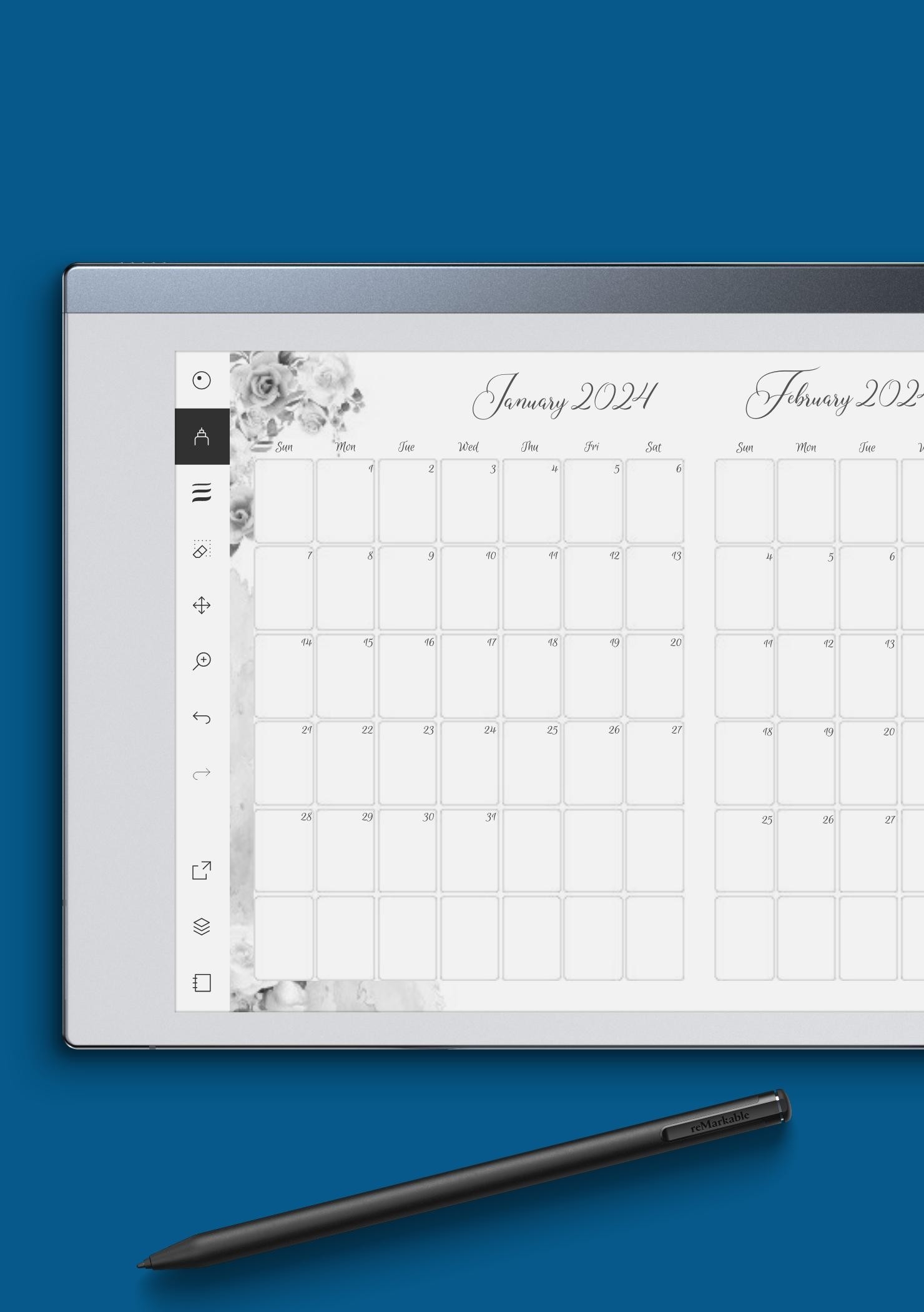 Printable Two Month Calendar