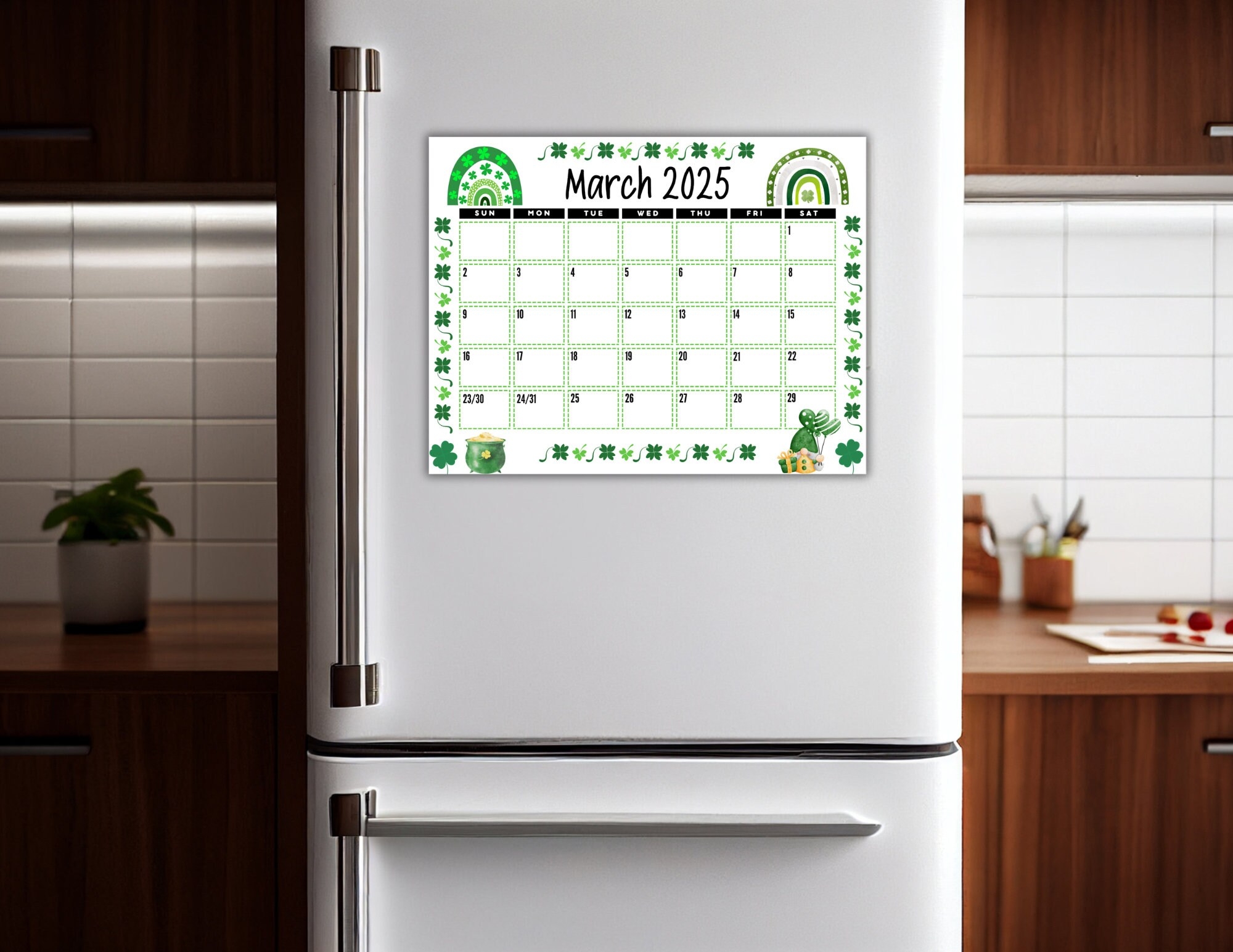 editable printable march 2025 calendar cute st patrick s day calendar monthly calendar fridge calendar school calendar for kids etsy
