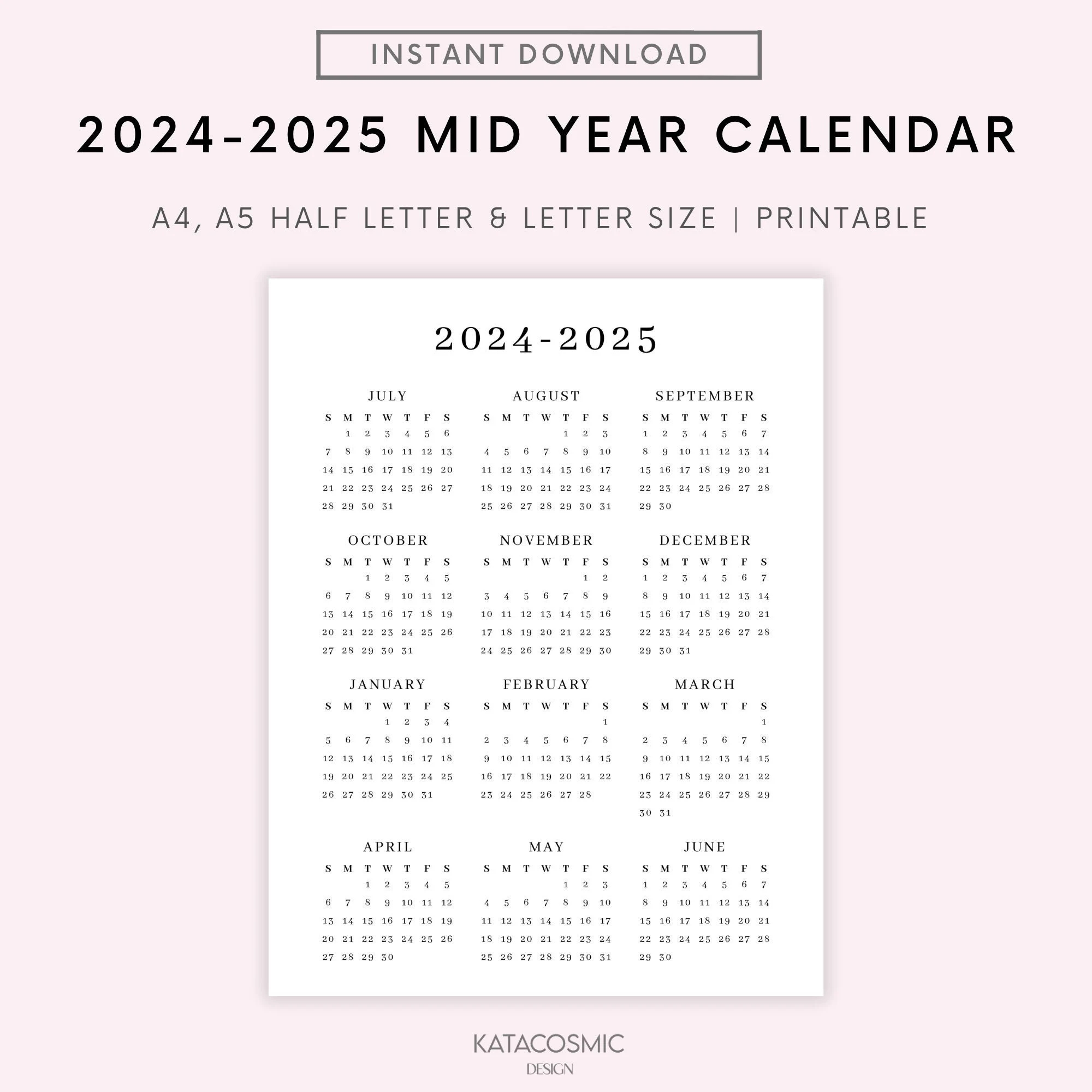 Editable School Calendar 2024 2025 Etsy