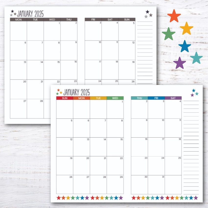 Free 2025 Calendar Half Size Landscape Krafty Planner Free 2025 Calendar Half Size Landscape Krafty Planner