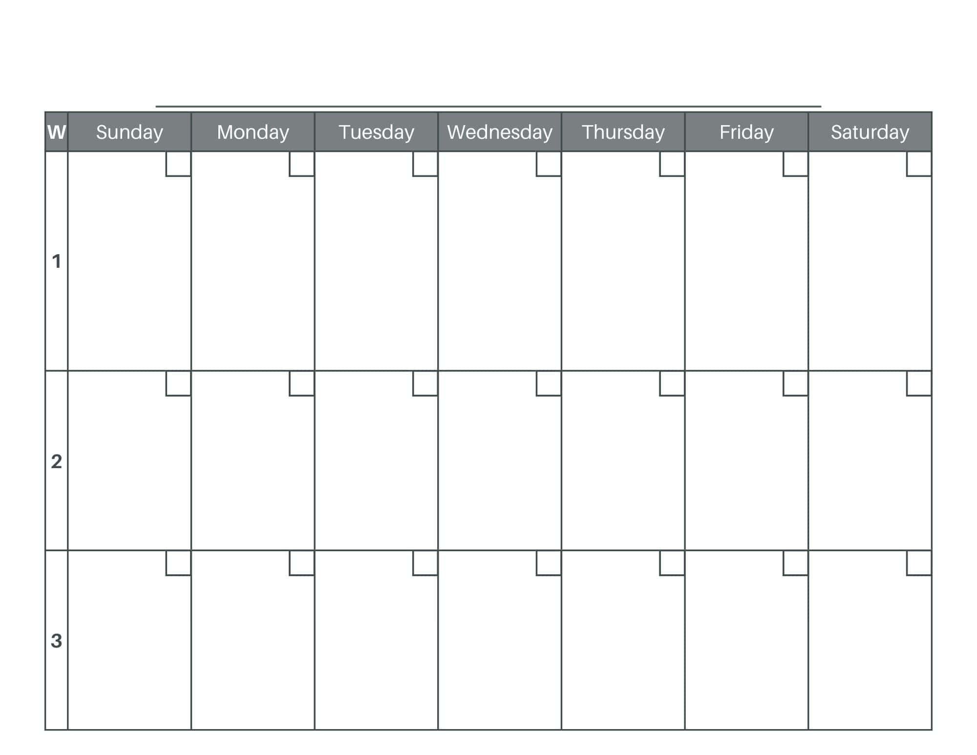 Printable Two Week Calendar Template