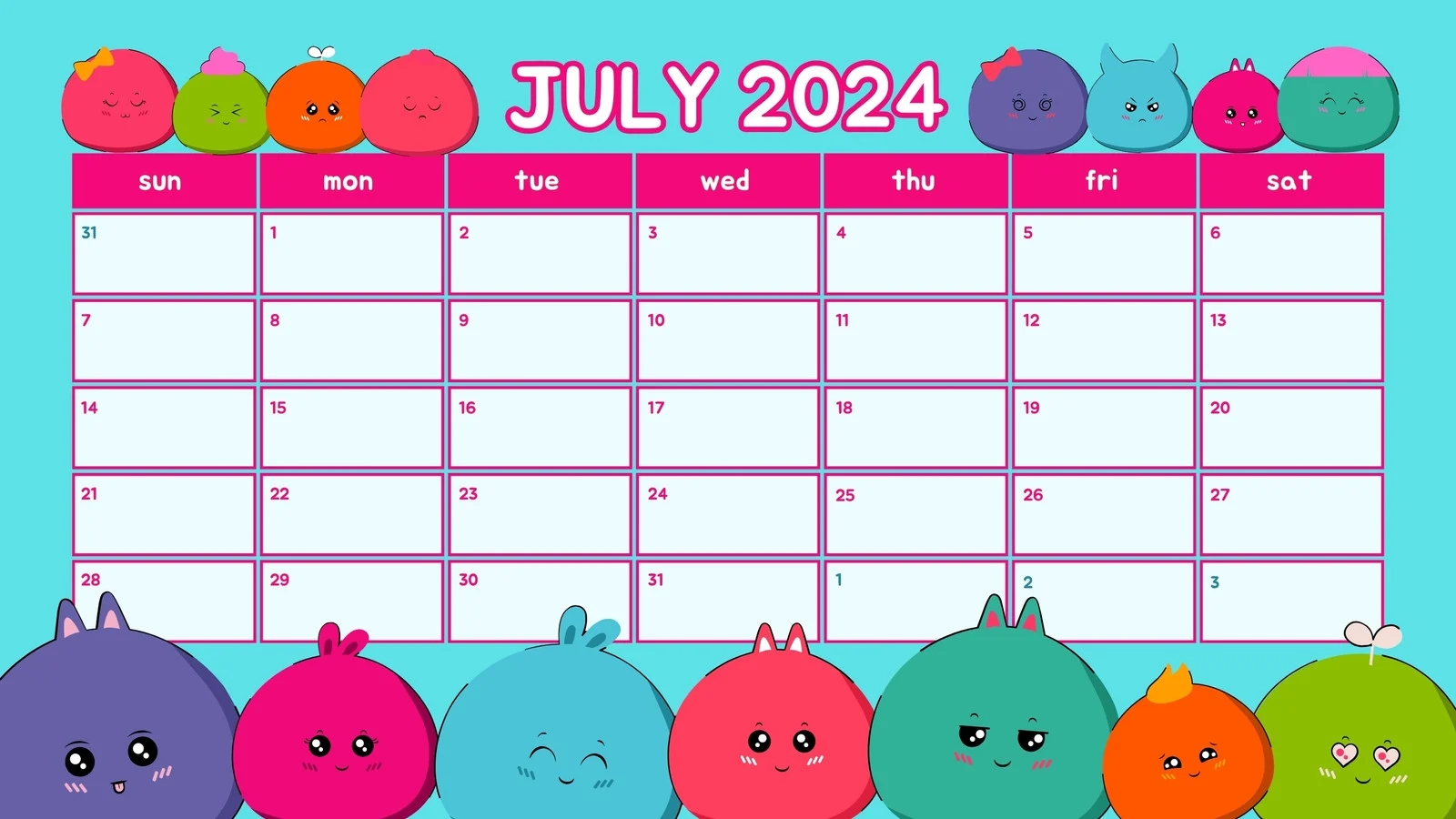 Free And Customizable Cartoon Calendar Templates Canva Free And Customizable Cartoon Calendar Templates Canva