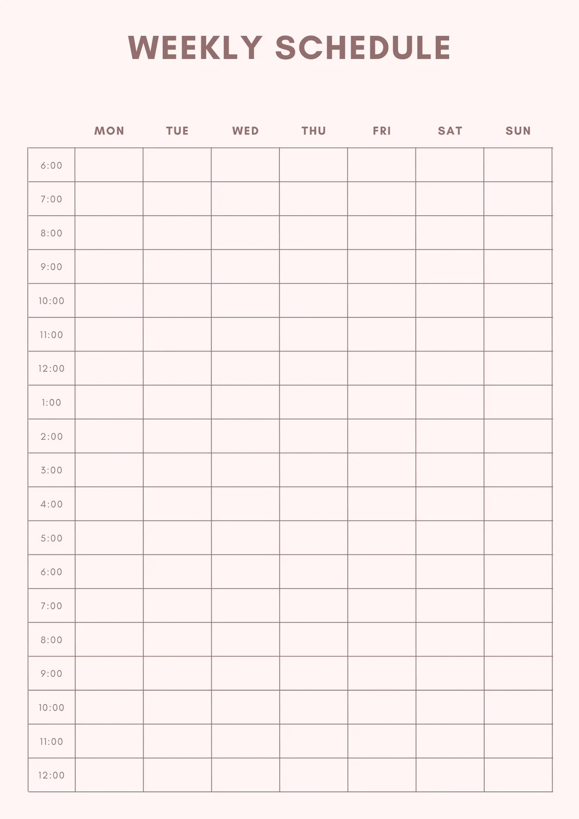 Weekly Planning Calendar Printable