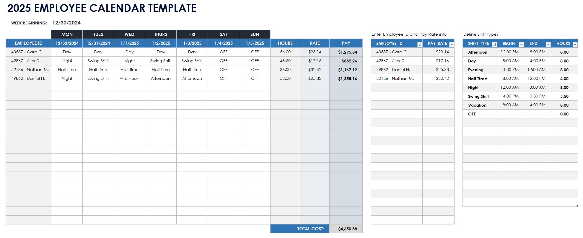 Editable And Printable Calendar 2025