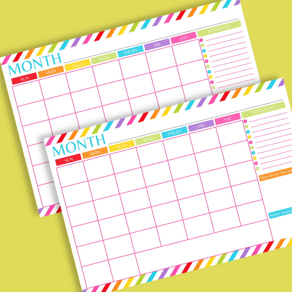 Big Calendar Pages Printables