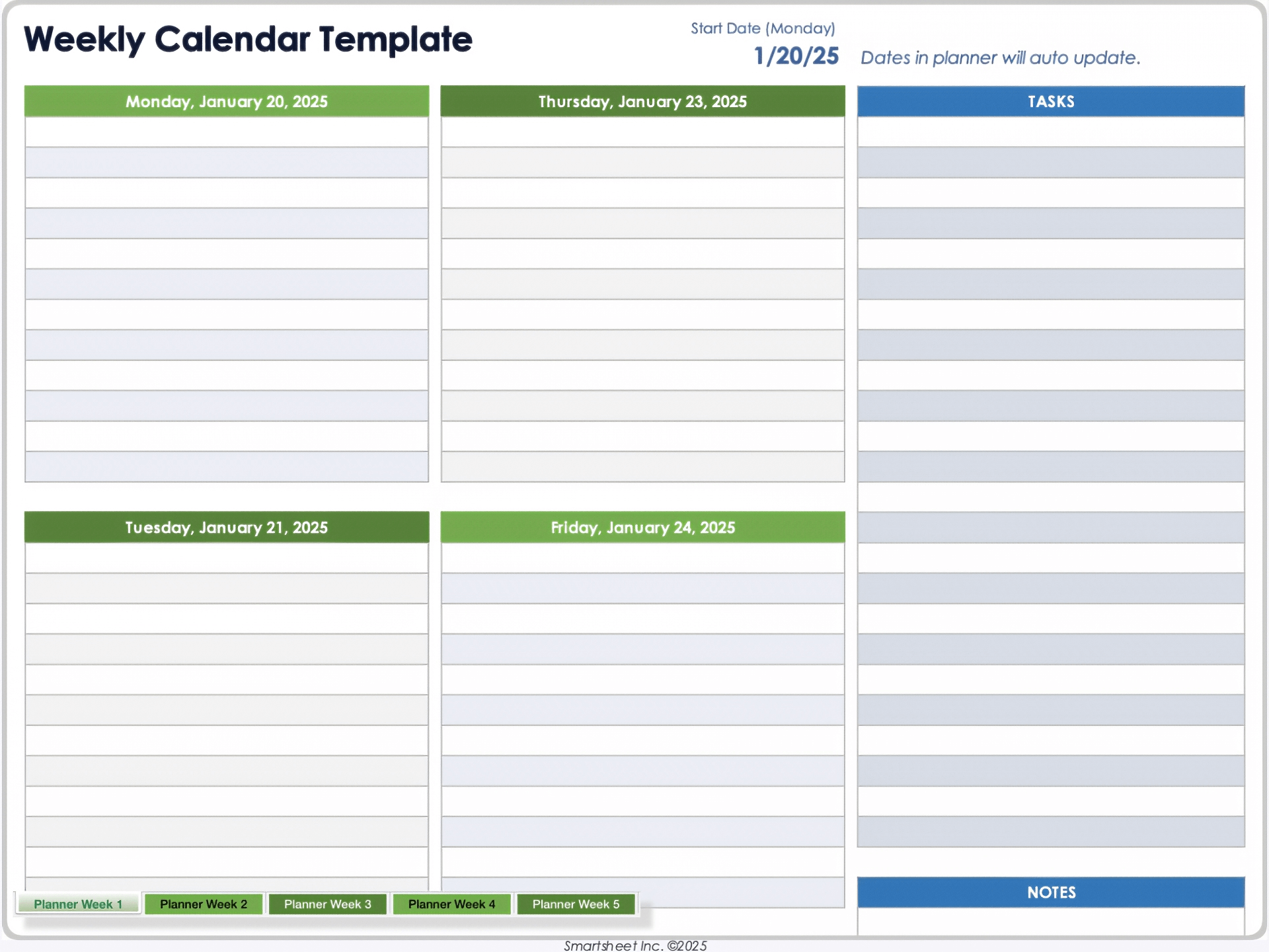 2 Week Printable Calendar Free