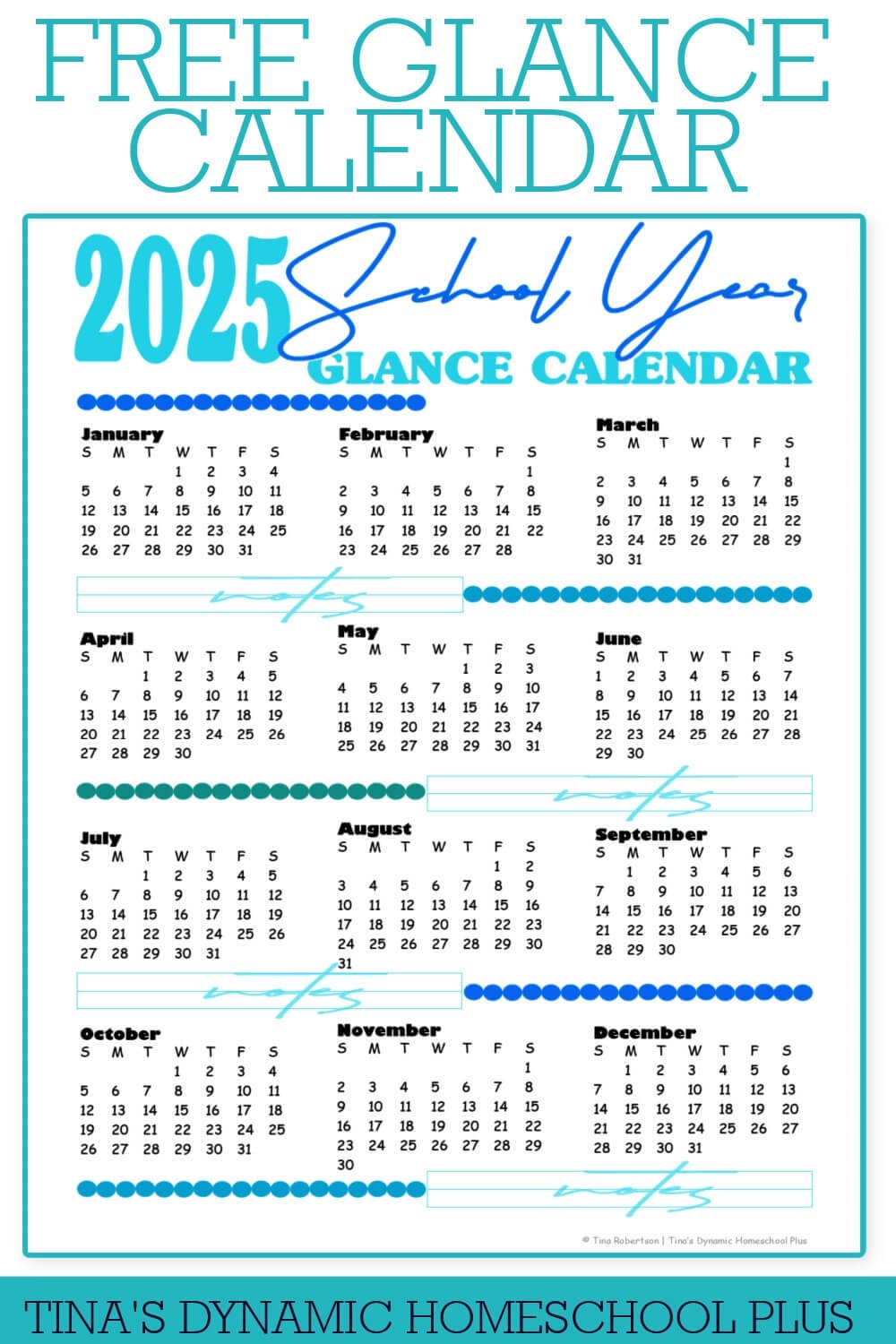 Free Printable Calendar 2025 Year At A Glance
