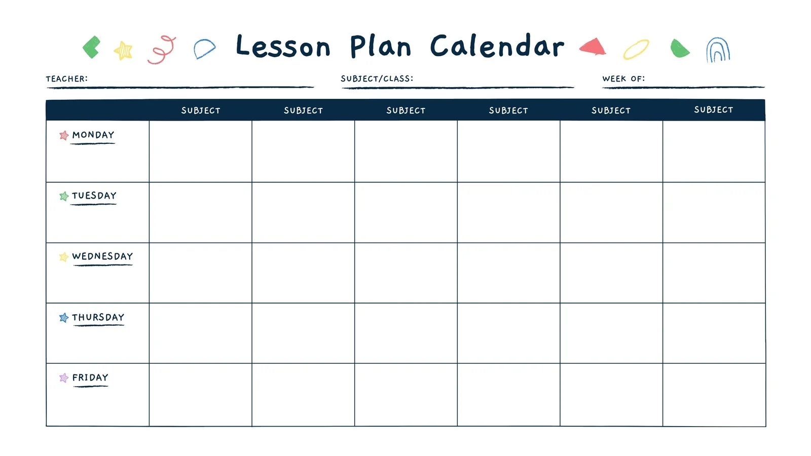 Free School Printable Calendars