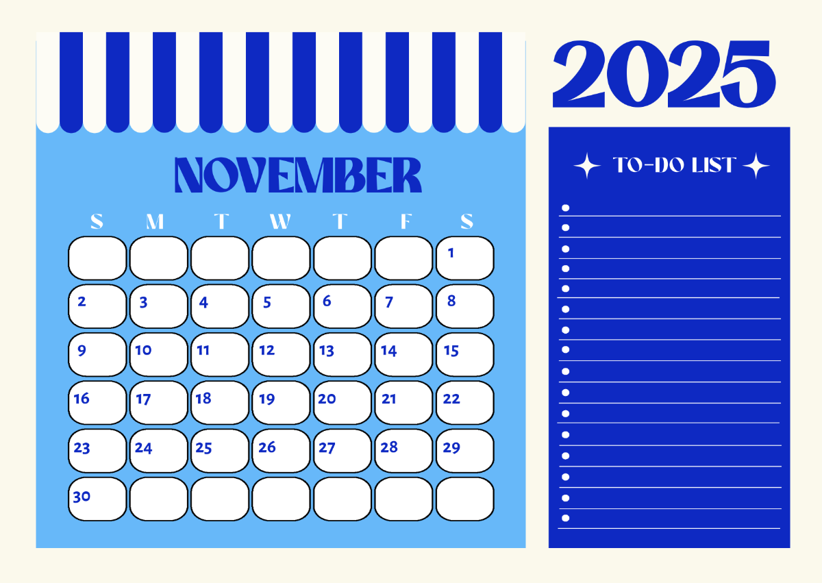 November December 2025 Printable Calendar