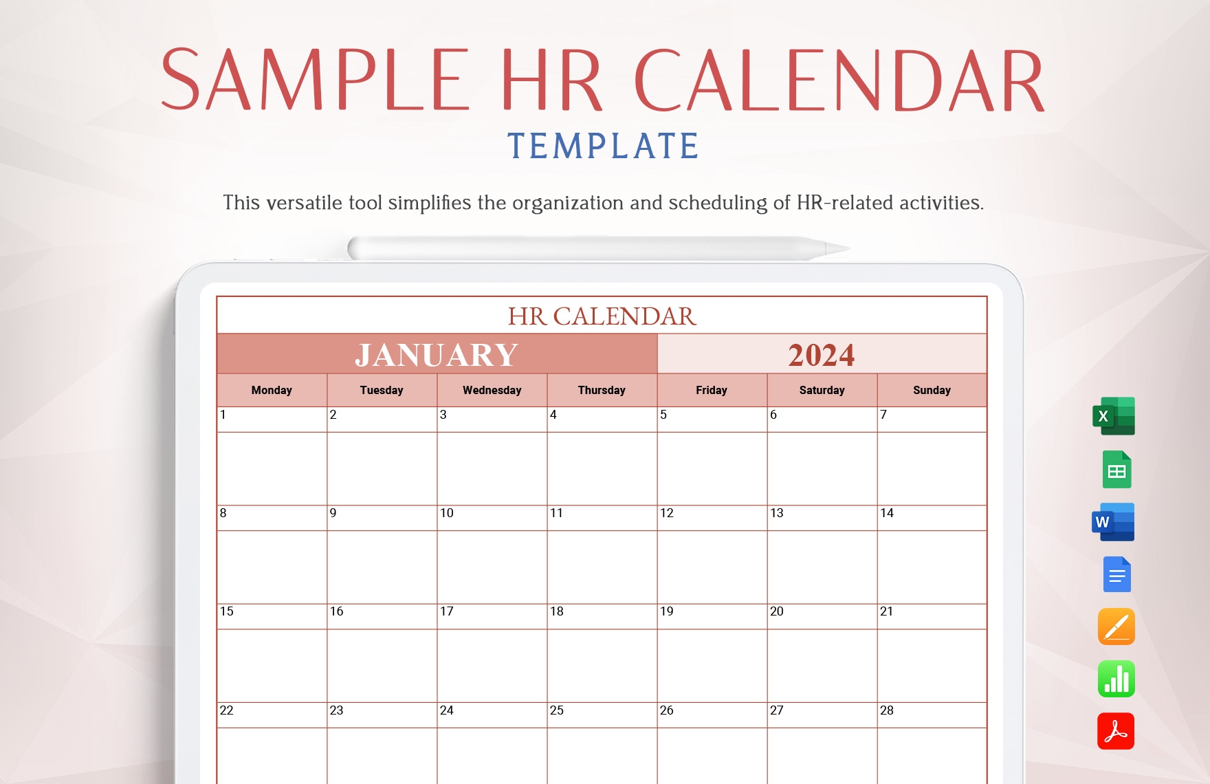 Free Editable Calendar Templates To Download