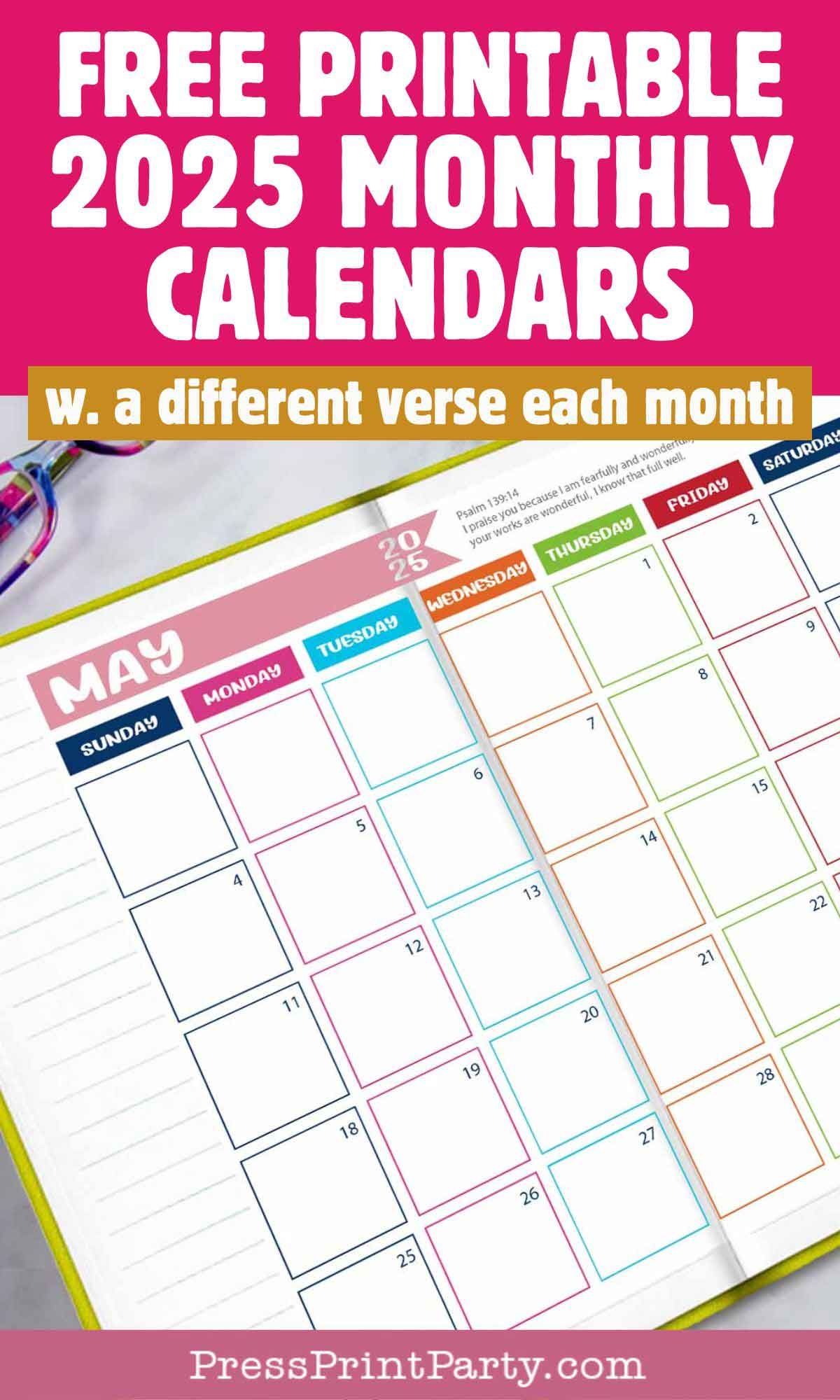 Printable Weekly Calendar 2025 For Bullet Journal