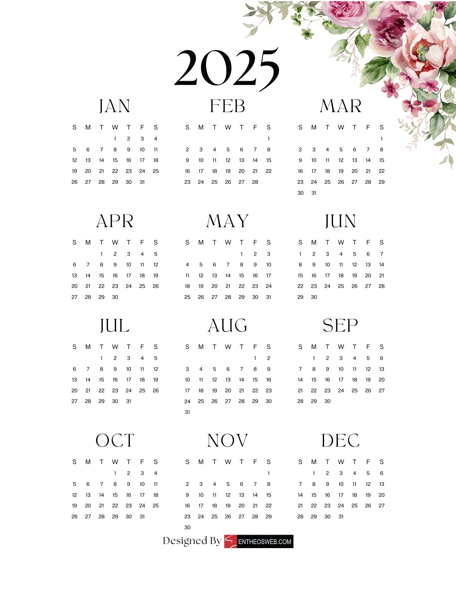 Free Printable 2025 Calendars Free Printable 2025 Calendars EntheosWeb Free Printable 2025 Calendars Free Printable 2025 Calendars EntheosWeb