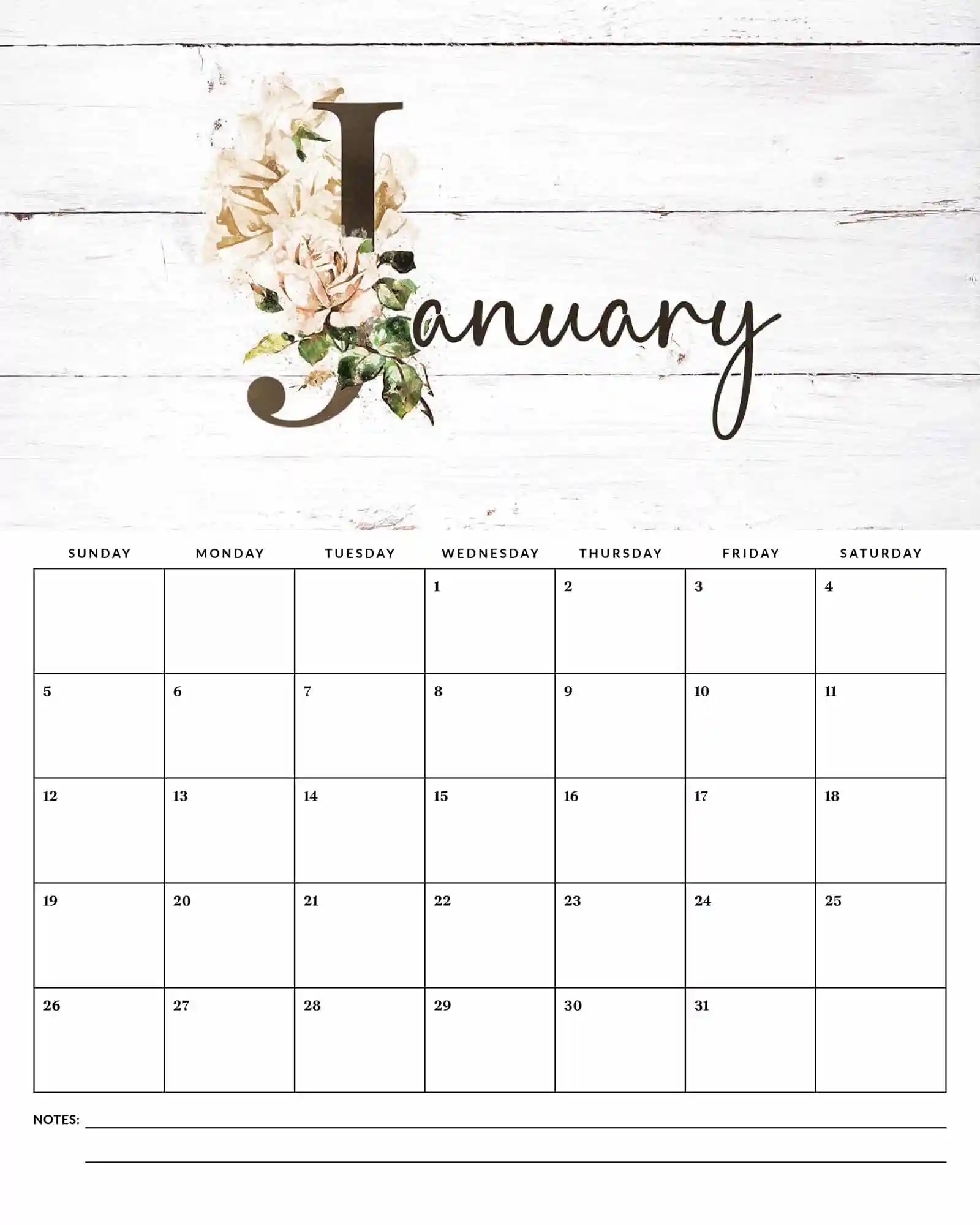 Free Printable 2025 Farmhouse Calendar The Cottage Market