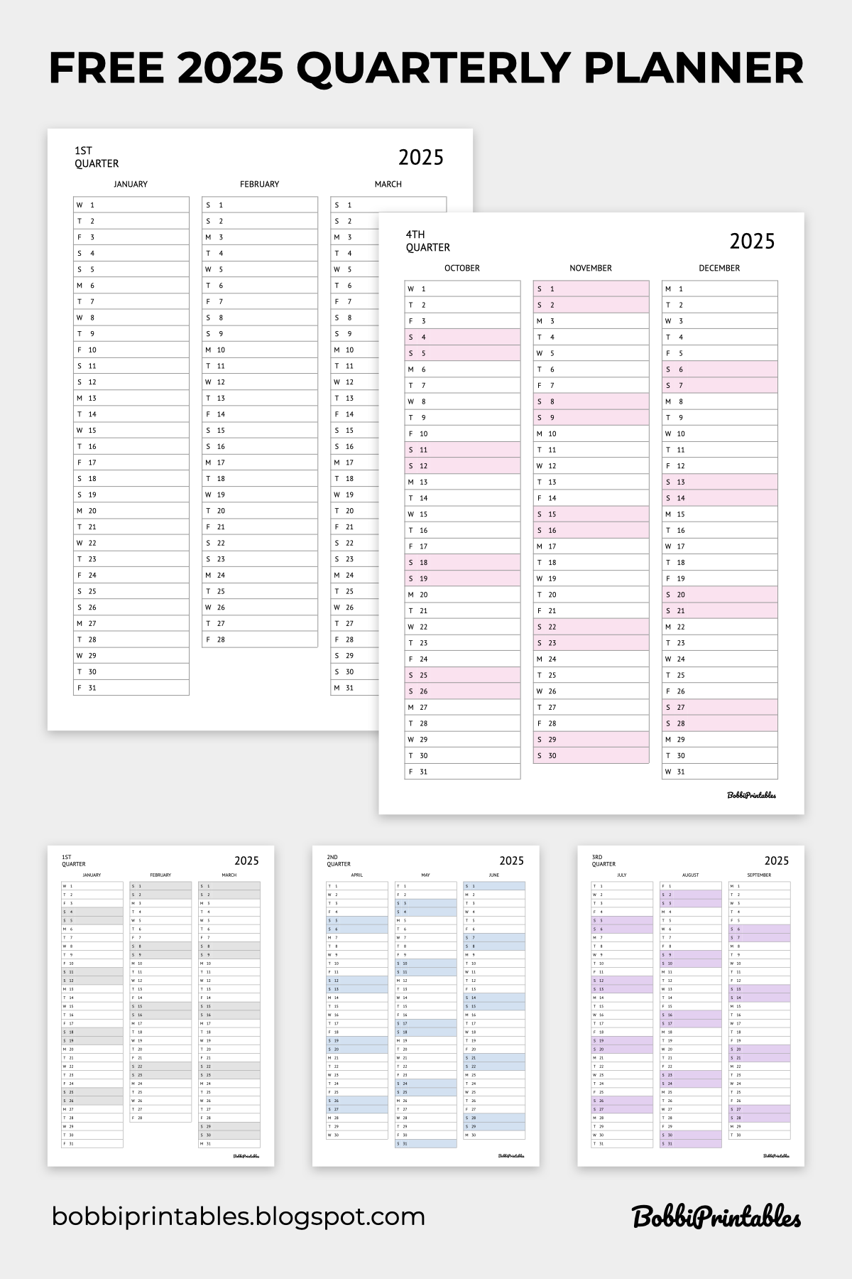 Free Printable 2025 Quarterly Calendar Planner Pages Free Printable 2025 Quarterly Calendar Planner Pages