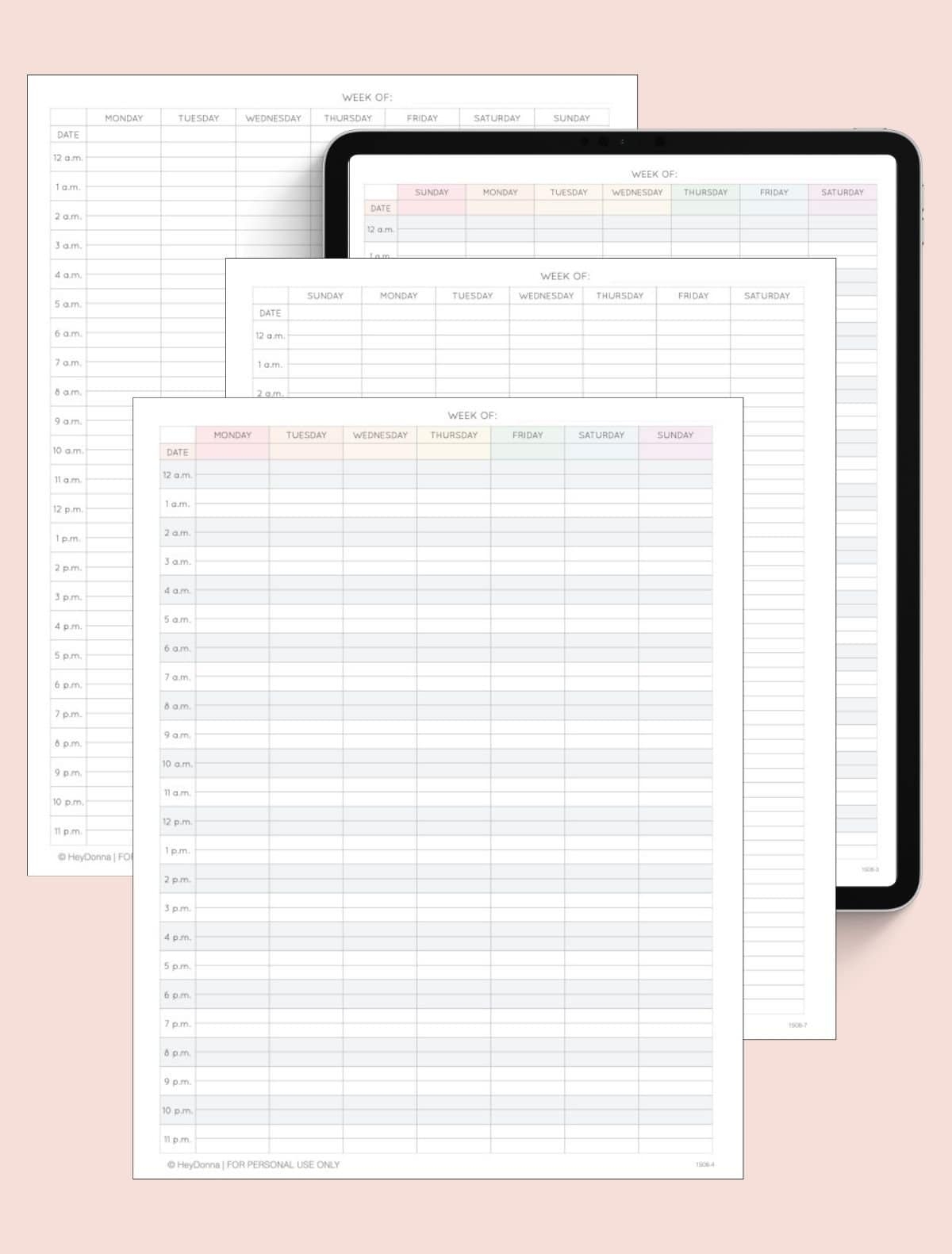 Free Printable 24 Hour Weekly Calendar Template To Print Free Printable 24 Hour Weekly Calendar Template To Print