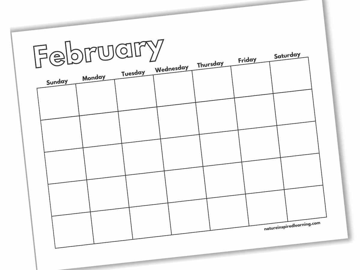 Free Printable Blank Calendars Nature Inspired Learning