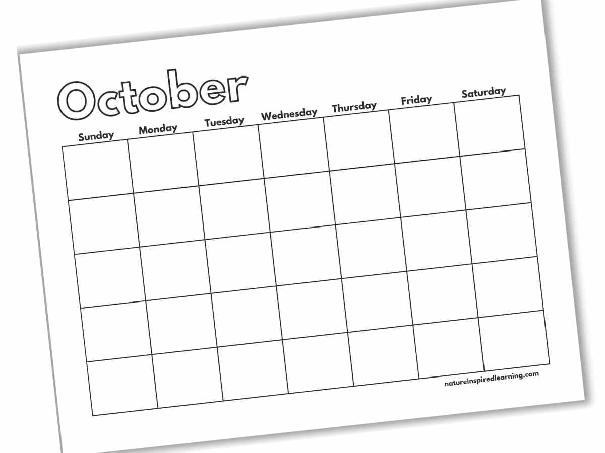 Free Printable Calendar For October