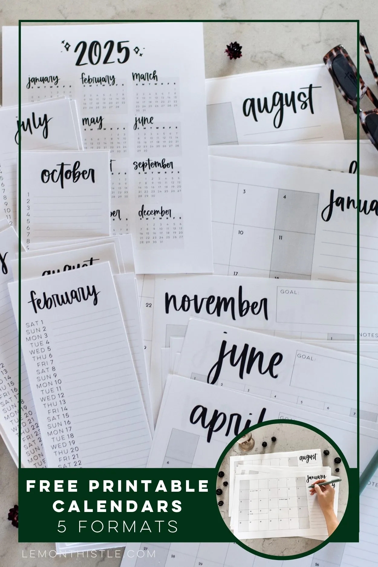 General Blue Printable Calendar 2025