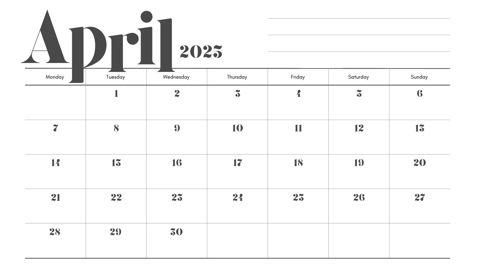 Small Printable Calendar