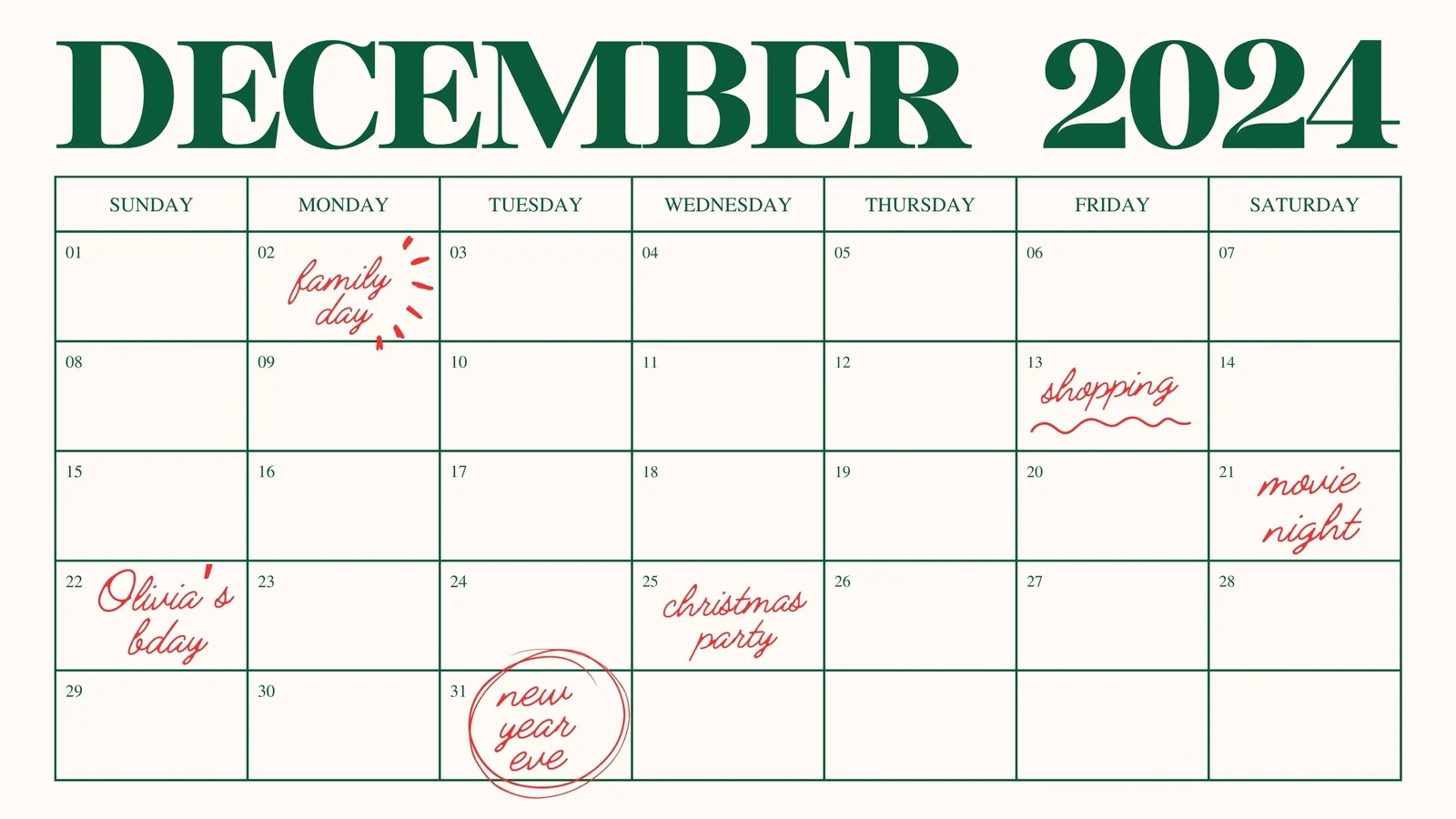Printable Date Range Calendar