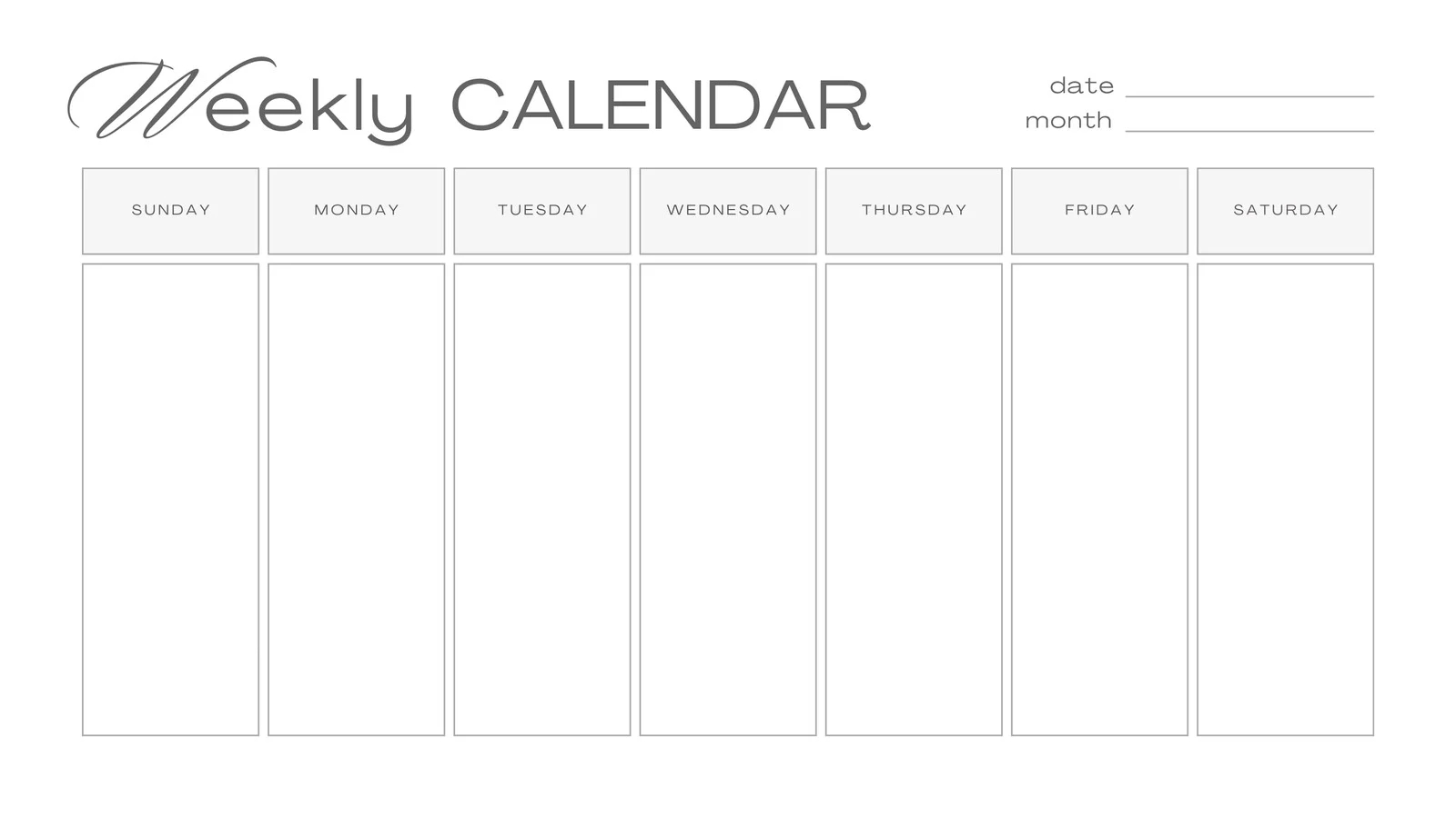 Free Printable Blank 4 Week Calendars