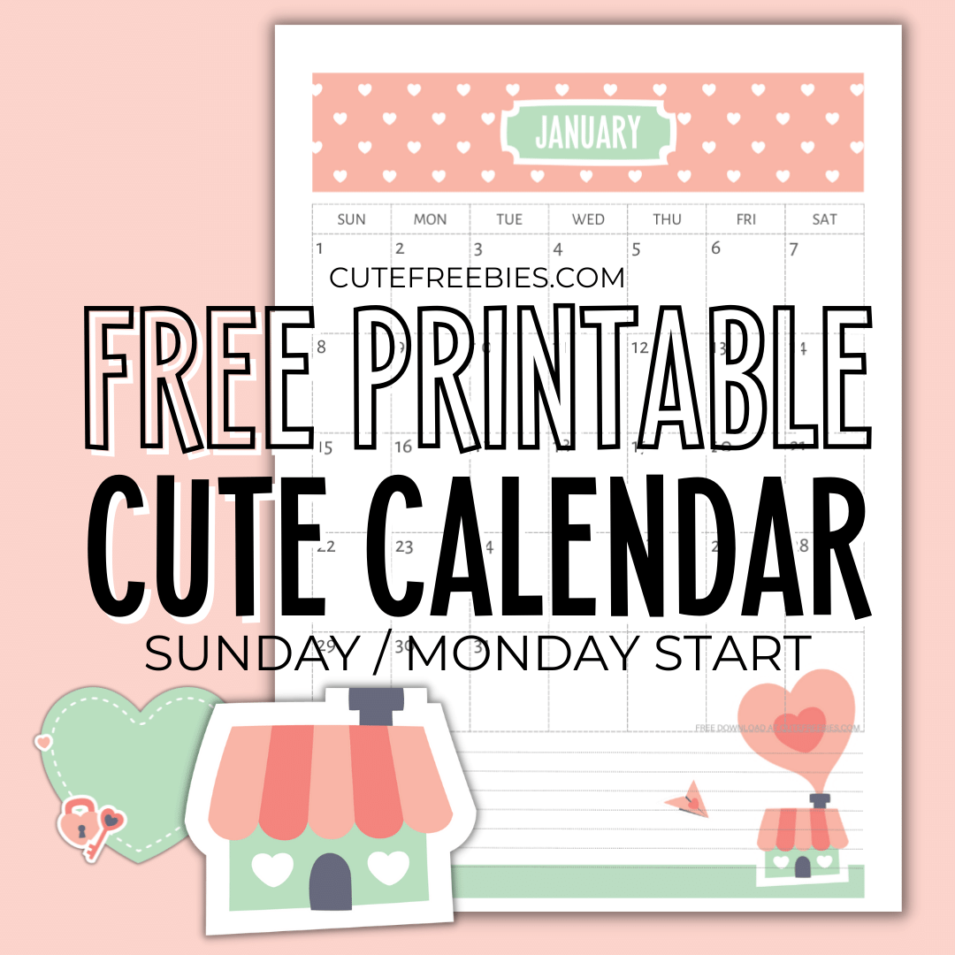 Free Printable Cute 2025 2026 Calendar PDF Cute Freebies For You
