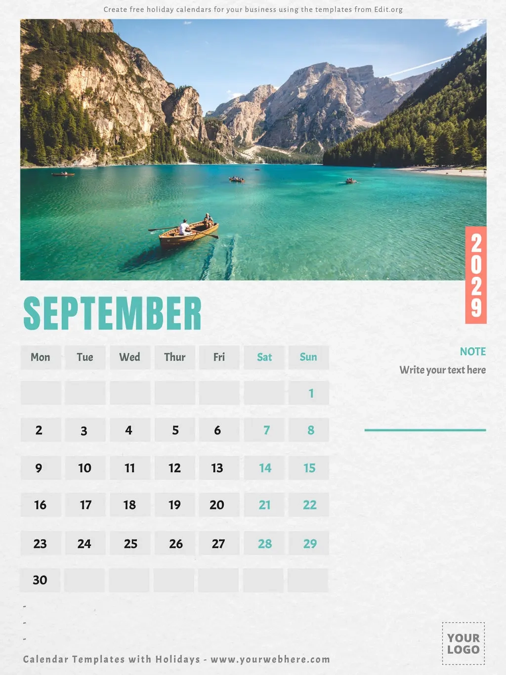 free printable monthly calendar with holidays
