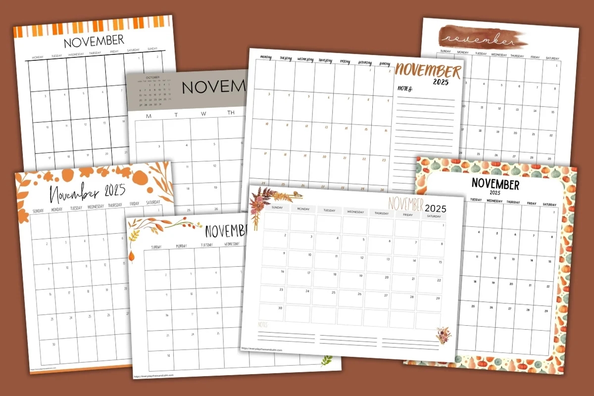 Free Printable November 2025 Calendars Free Printable November 2025 Calendars
