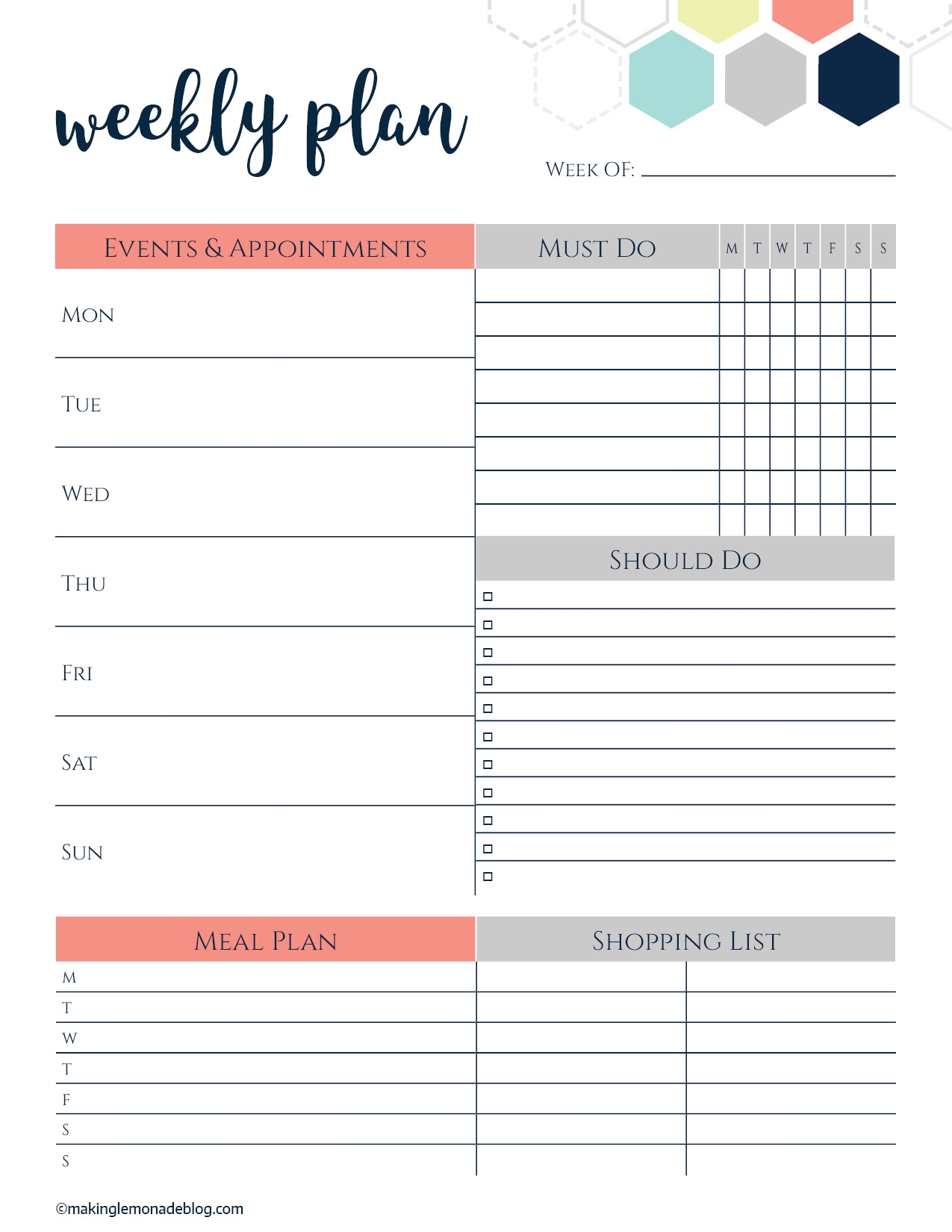 Free Printable Calendar One Week Per Page Free Printable Calendar One Week Per Page