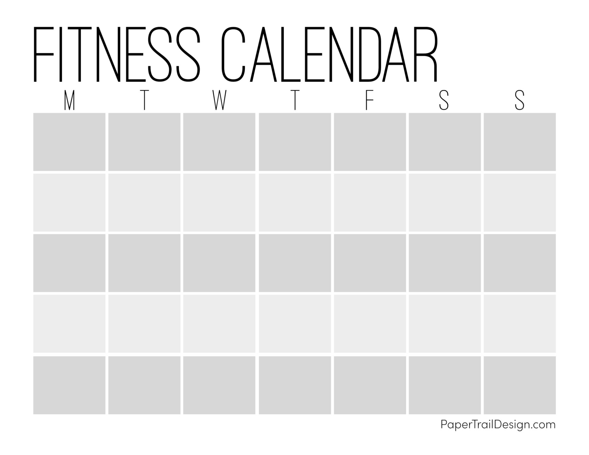 Free Printable Workout Calendar Template Paper Trail Design Free Printable Workout Calendar Template Paper Trail Design