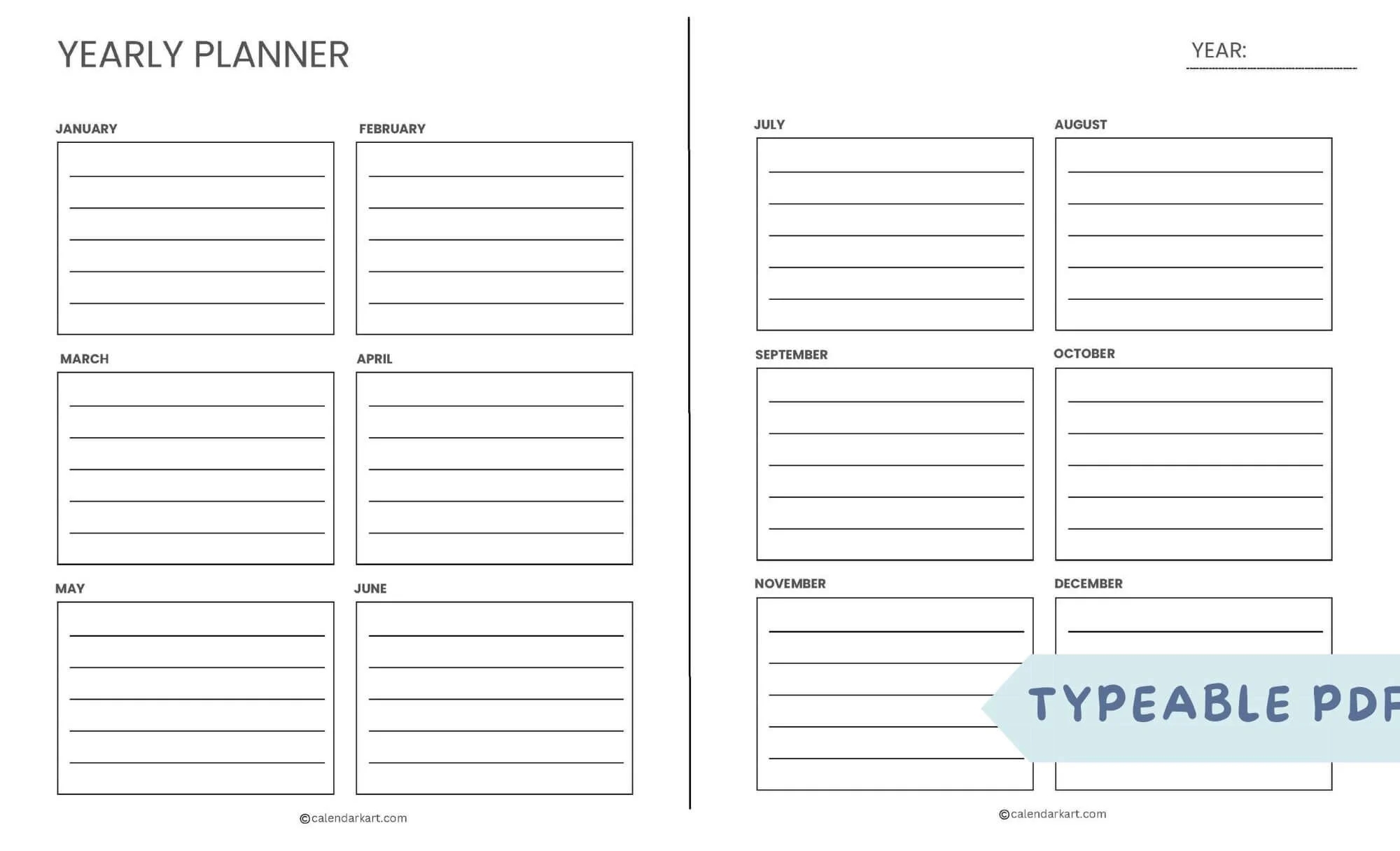 Free Printable Year At A Glance Calendar 2025 CalendarKart