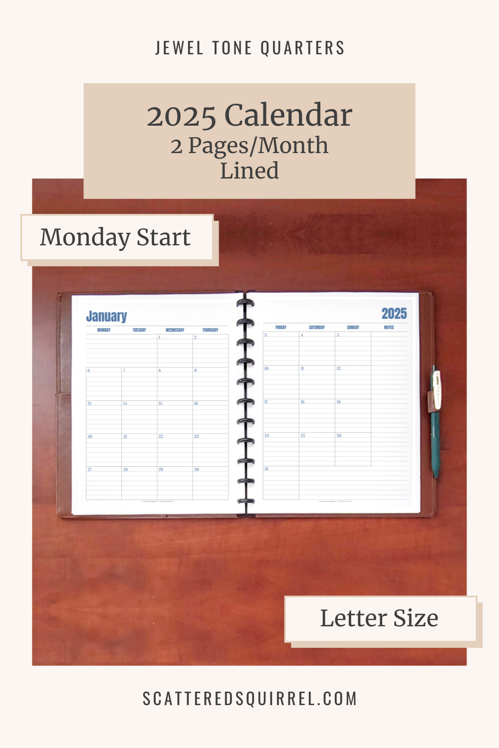 Printable Monthly Calendar 2025-26