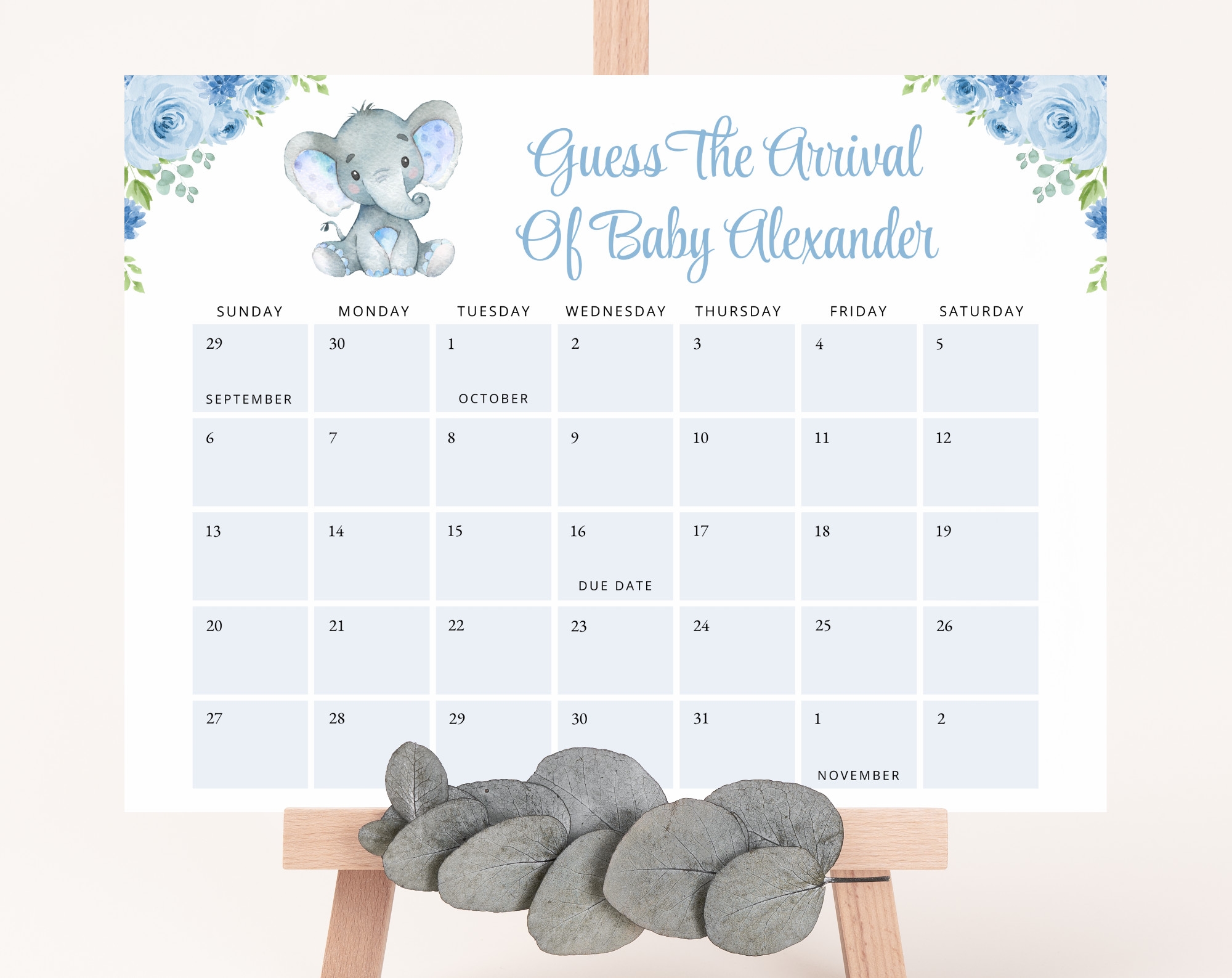 Guess The Due Date Calendar Template Free Deals