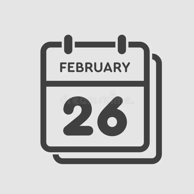 Icon Day Date 26 February Template Calendar Page Stock Vector Illustration Of Meeting Banner 201314086