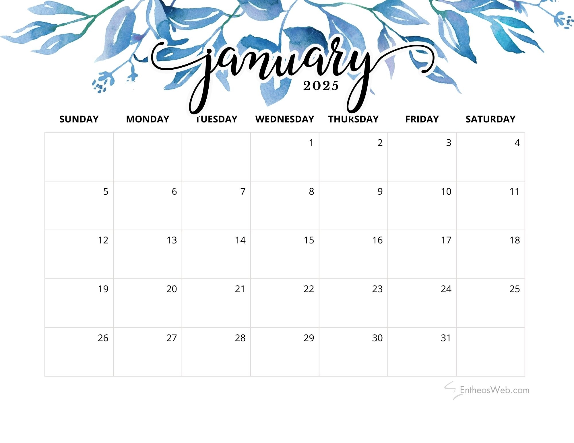 2025 Printable Calendar Vertical Landscape