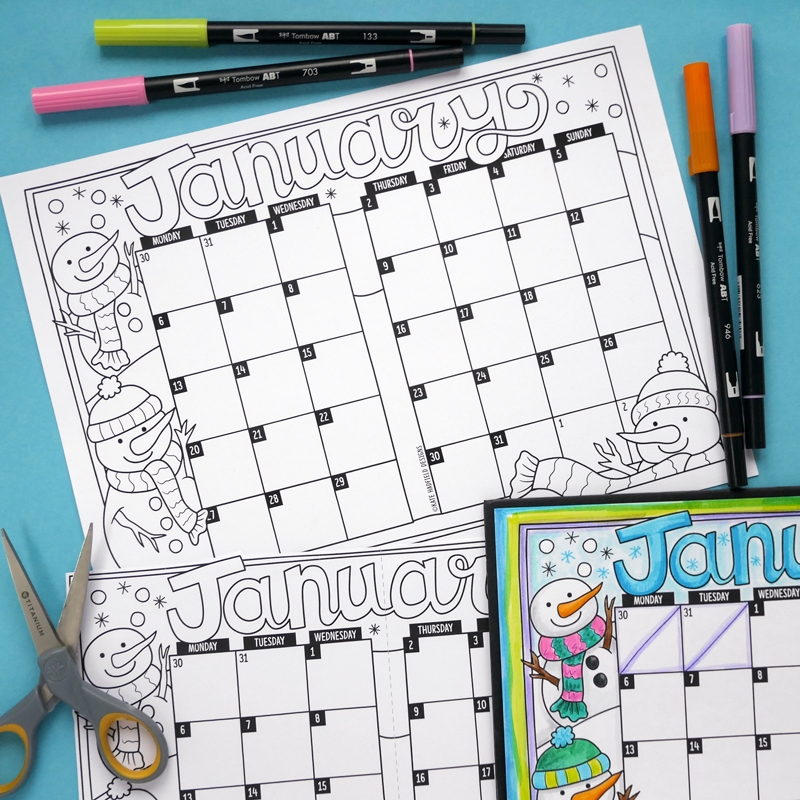 January Bullet Journal Calendar Printable Kate Hadfield Designs January Bullet Journal Calendar Printable Kate Hadfield Designs