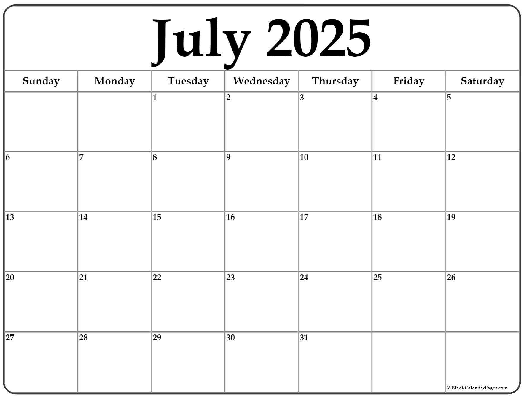 Printable 4 Month Calendar July To October